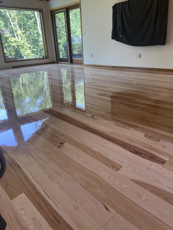 glossy refinished hardwood floor